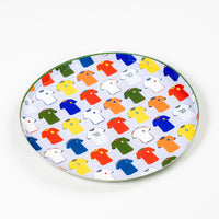 Single dessert plate on white background
