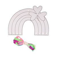 Chipboard rainbow craft with ribbons included for kids