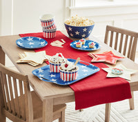 Blue paper plate with white stars - perfect for a 4th of July bbq or a Memorial Day Party.
