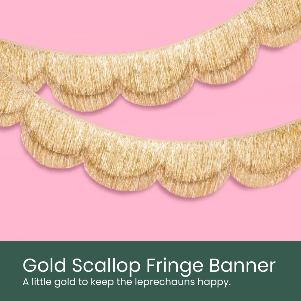 Gold Scallop Fringe Banner - Moment & Co's St. Patrick's Day Box