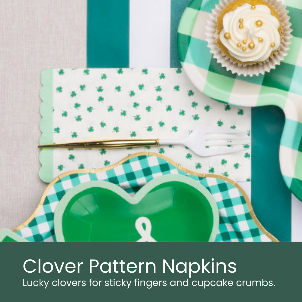 Clover Pattern Dinner Napkins - Moment & Co's St. Patrick's Day Box