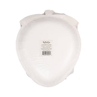 Back view of packaged strawberry paper plates with product label visible.