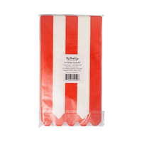 Back of the striped dinner napkins packaging.
