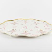 Low angle side view of a sturdy ballerina paper plate