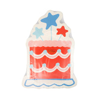 Summer Cake Shaped 11" Paper Plate, 8ct | Patriotic Plates, July 4th Paper Plates, First Birthday, One Little Firecracker, Birthday Plates