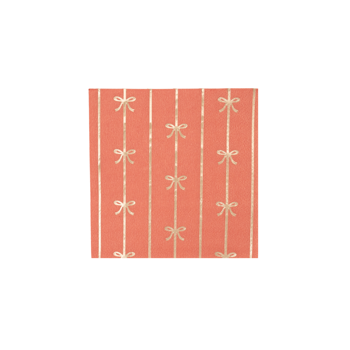 Sunkissed Orange Signature Bow Small Napkins with gold foil bow stripes