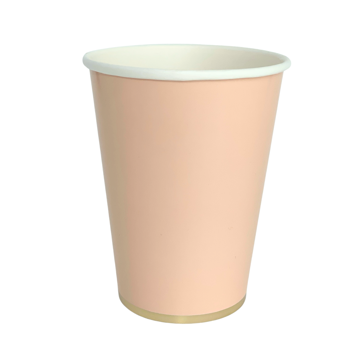 Sweet Peach Signature Paper Cup – single cup image with gold trim