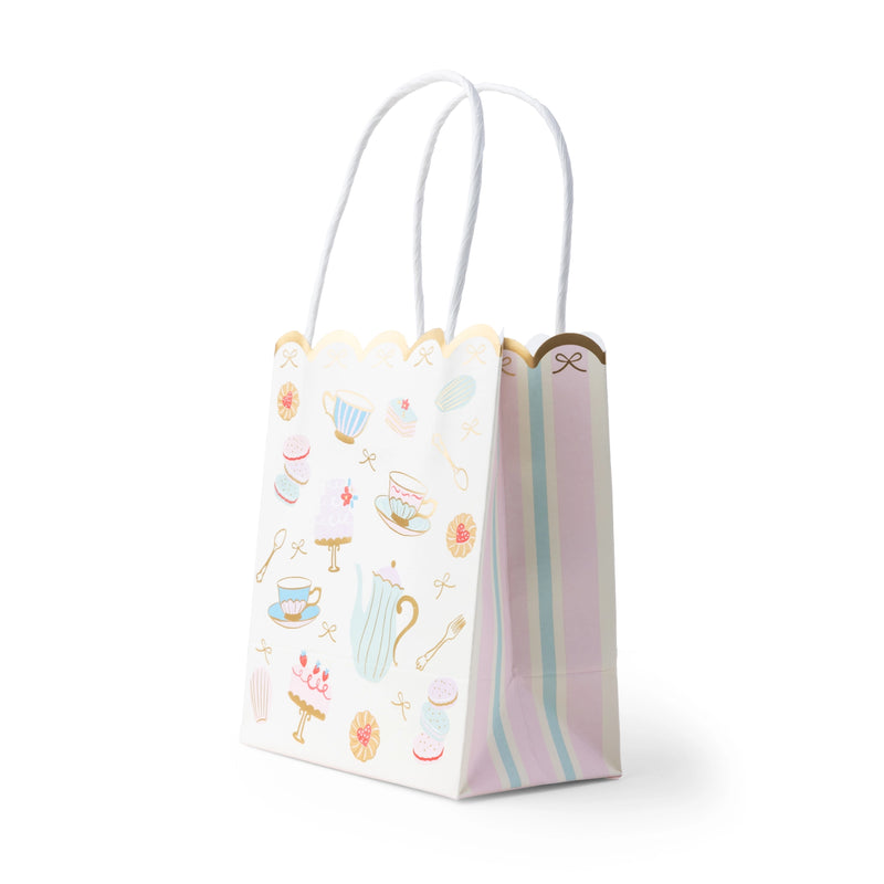 High Tea patisserie favor bag shown at an angle