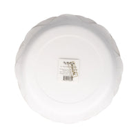 Back of package showing set of 8 scalloped 10-inch paper plates with label.