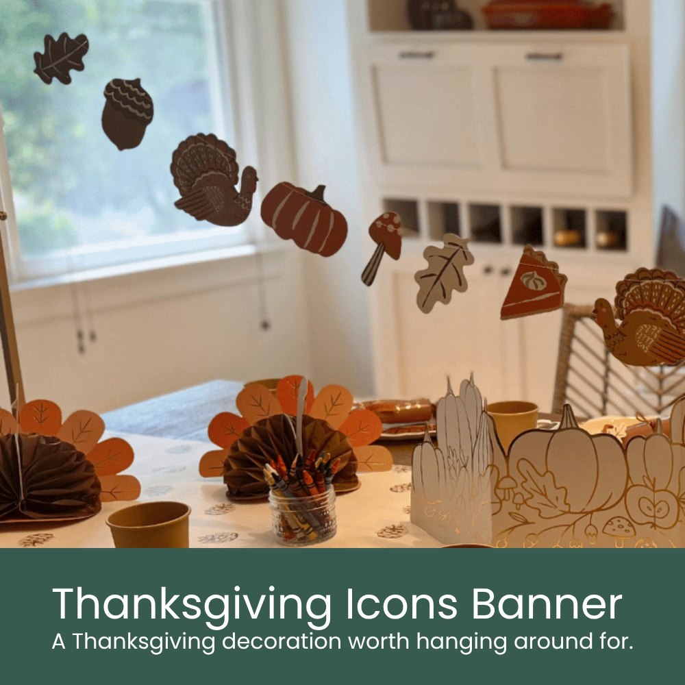 Thanksgiving Icons Banner. A Thanksgiving decoration worth hanging around for.