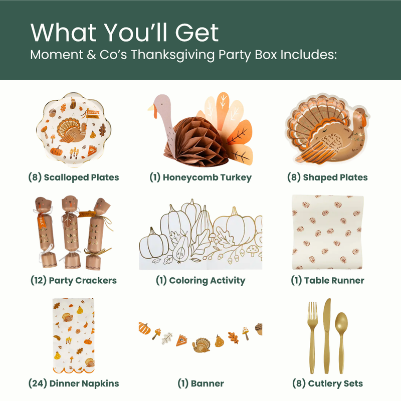 Moment & Co's Thanksgiving Box content list