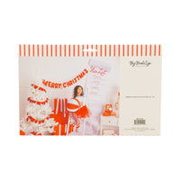 Packaged thick felt Merry Christmas banner with red letters and ribbon accents, 5 ft.