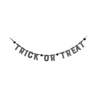 Glow-in-the-dark felt ‘TRICK OR TREAT’ halloween banner, 6-foot length