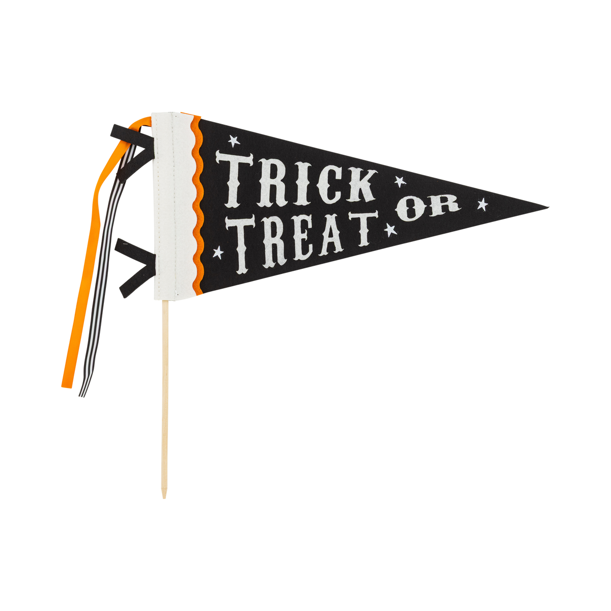 Halloween-themed pennant flag with 'Trick or Treat' text.