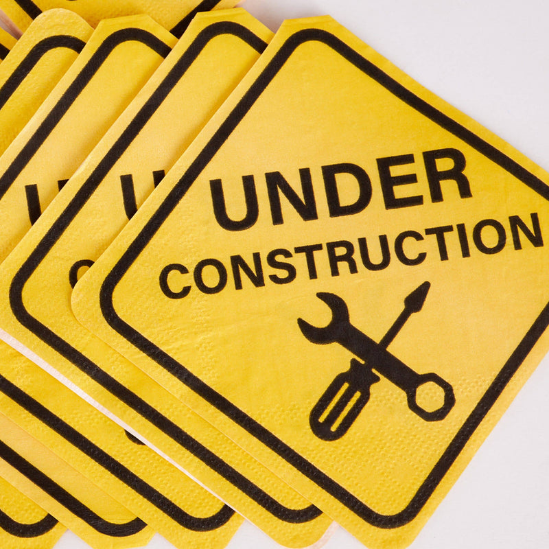 stack of construction sign shaped napkins