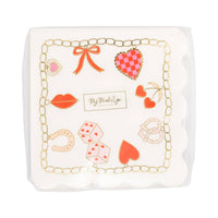 packaged valentines charm cocktail napkins front view