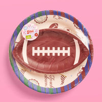 Varsity football plates set in cleark packaging