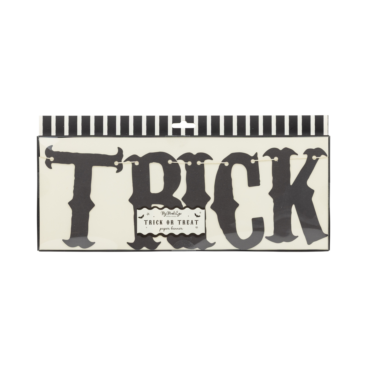 Halloween-themed packaging product with 'TRICK OR TREAT' text and decorative elements.