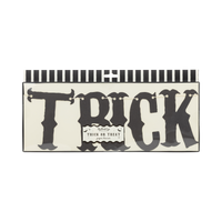Halloween-themed packaging product with 'TRICK OR TREAT' text and decorative elements.