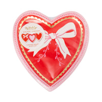 Front view of heart shaped paper plates in packaging from the Vintage Heart Shaped Plate Set