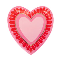 Pink layered heart plate with scalloped detailing from the Vintage Heart Shaped Plate Set