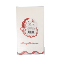 Back of the vintage Santa dinner napkins packaging showing product details and barcode