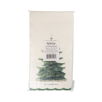 Back of the vintage tree napkins packaging showing the folded napkin and product label.