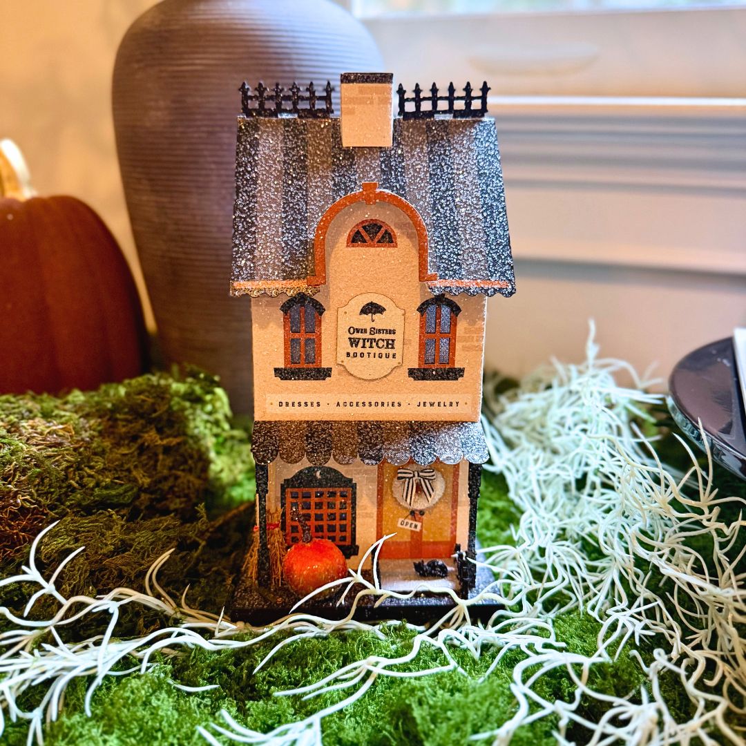 Bootique Witch Shop Light Up Halloween Putz House