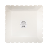Back of the woodland paper plate showing the plain cream square shape and "8 Paper Plates" packaging label.