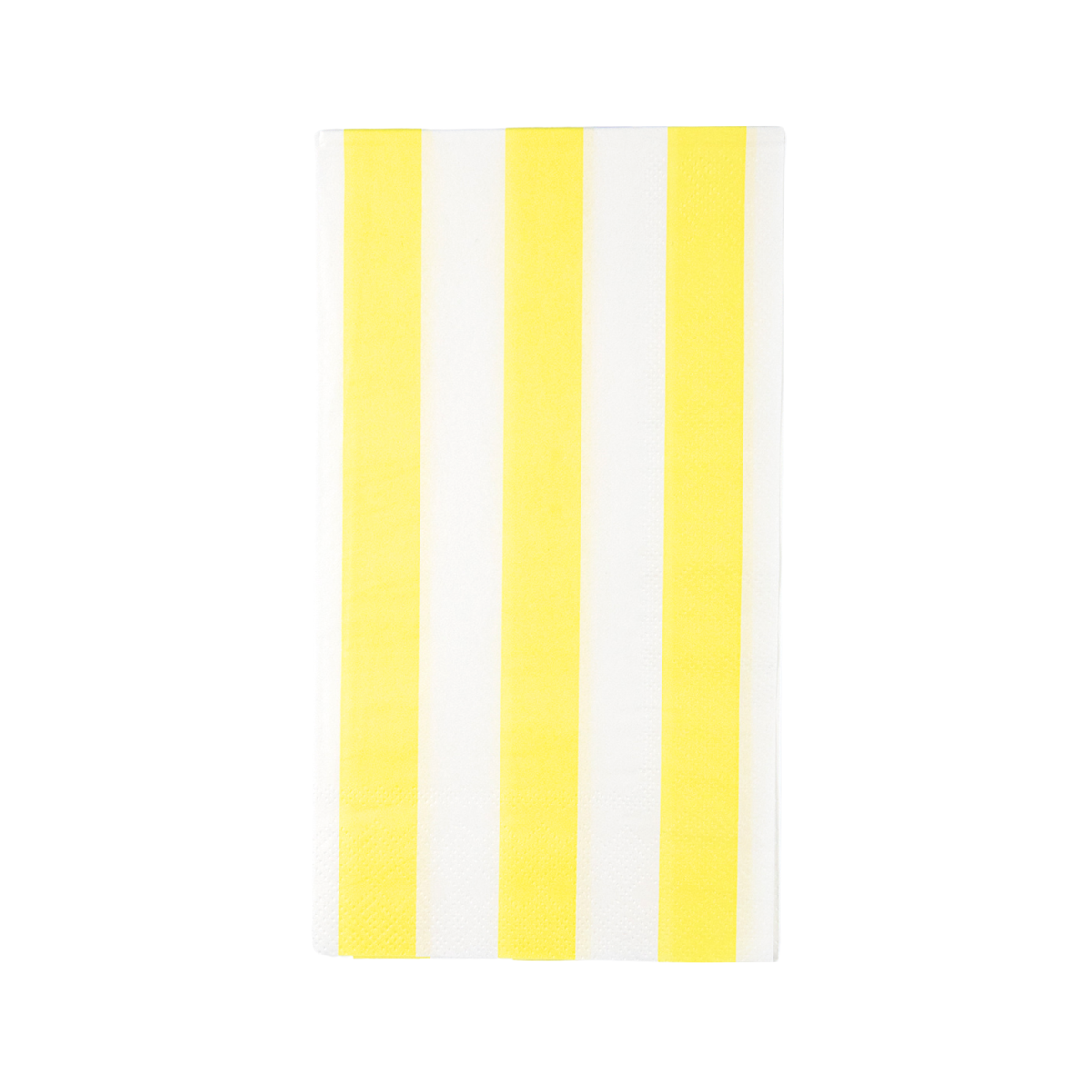 Yellow cabana stripe guest towel paper napkin.
