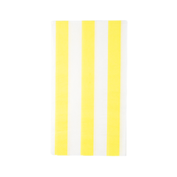 Yellow cabana stripe guest towel paper napkin.
